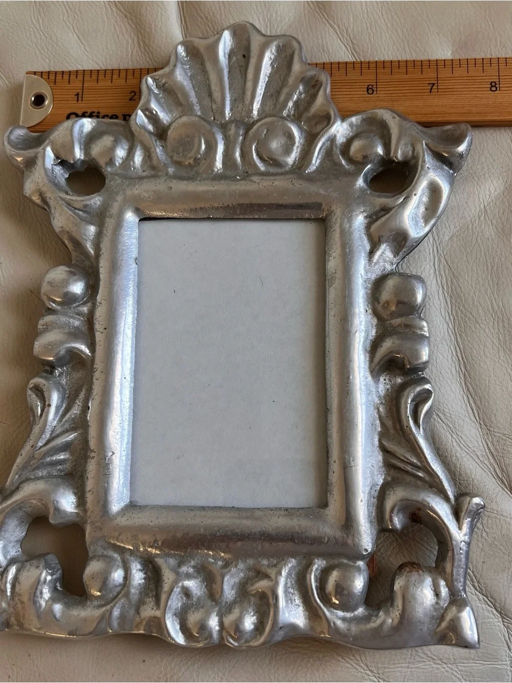 Vintage Ornate Silver Tone Decorative Picture Frame